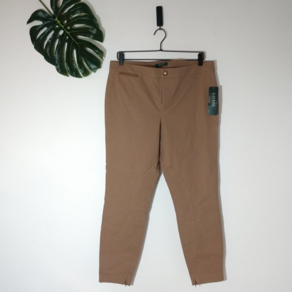 NWT Lauren Ralph Lauren Khaki Stretch Pants 12P